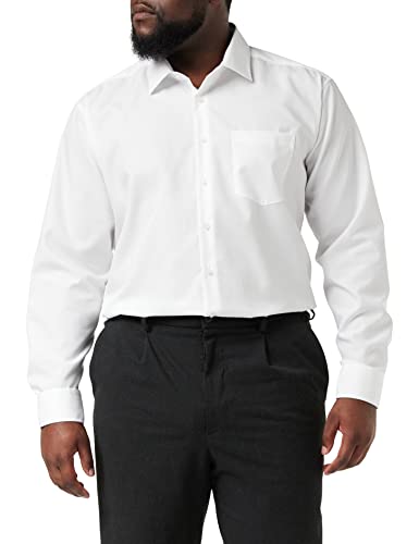 Seidensticker Herren Regular Bügelfrei Kent Langarm Business Shirt, weiß, 52 EU von Seidensticker