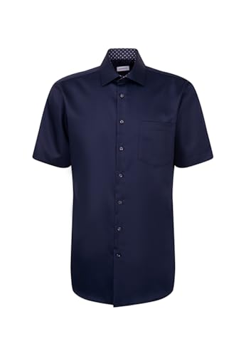 Seidensticker Herren Business Hemd Regular Kurzarm Kentkragen Bügelfrei 100% Baumwolle von Seidensticker