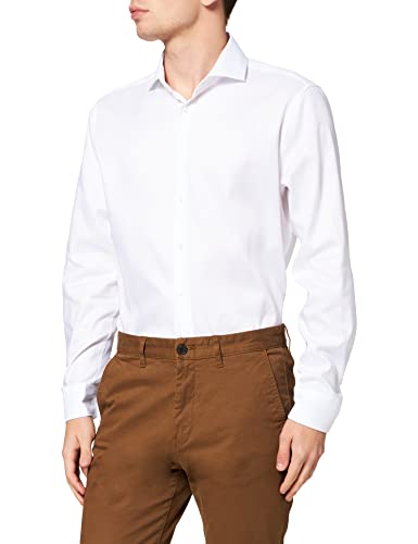 Seidensticker Herren Seidensticker Herren Business Hemd Shaped Fit – Bügelleichtes Businesshemd, Weiß, 44 von Seidensticker