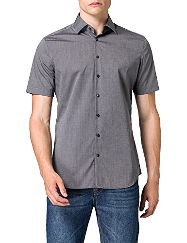 Seidensticker Herren Mens Shaped Shortsleeve Cotton Businesshemd, Grau(241601), 46 EU von Seidensticker