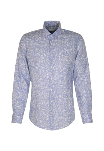 Seidensticker Herren Shaped Fit Langarm Hemd, Hellblau, 39 EU von Seidensticker