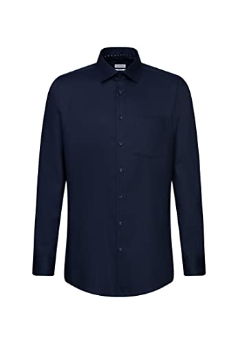 Seidensticker Herren Business Hemd - Slim Fit - Bügelfrei - Business Kent Patch - Langarm - 100% Baumwolle von Seidensticker