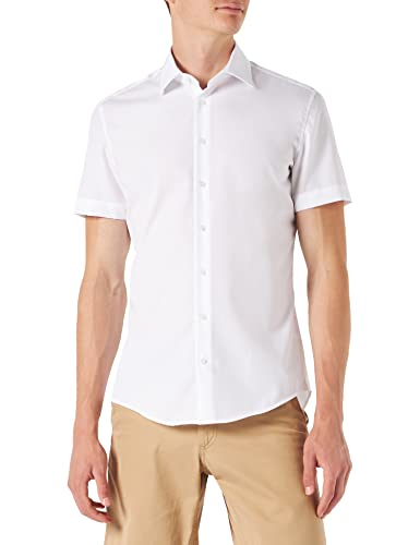 Seidensticker Herren Slim Bügelfrei Stretch Business Hemd, Weiß (Weiß 01), 36 von Seidensticker