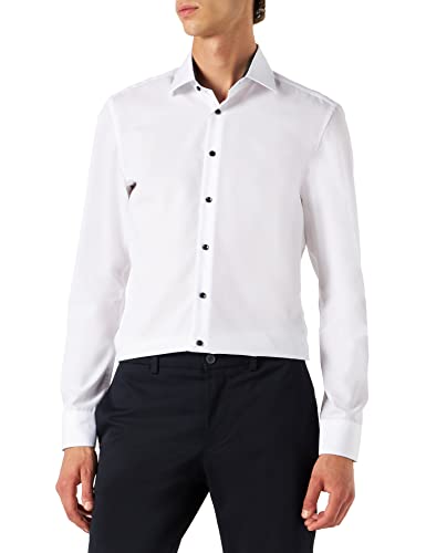 Seidensticker Herren Mens Slim Patch Longsleeve Cotton Businesshemd, Weiß(693690), 40 EU von Seidensticker
