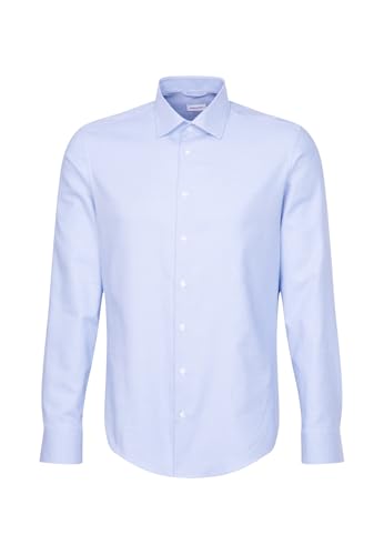 Seidensticker Herren Mens Slim Patch Longsleeve Cotton Hemd, Mid Blue(641960), 39 EU von Seidensticker