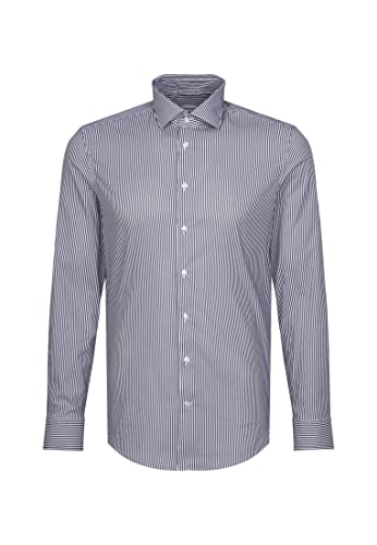 Seidensticker Herren Business-Hemd - Slim Fit - Bügelleicht - Kent Kragen - Langarm - Streifen - Baumwollmischung von Seidensticker