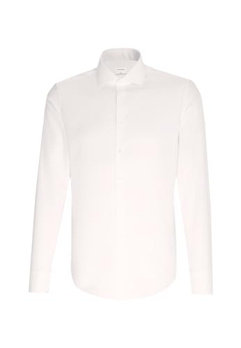 Seidensticker Herren Slim Fit Bügelfrei Business Kent Langarm Businesshemd, Weiß (Weiß 01), 39 EU von Seidensticker