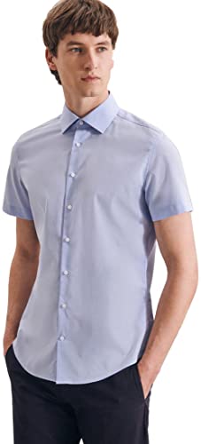 Seidensticker Herren Business Hemd Slim Fit16 Businesshemd, Blau (Hellblau 10), 44 von Seidensticker
