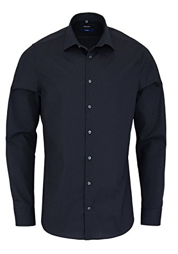 Seidensticker Herren Shaped Bügelfrei Kent Extra Langer Arm Clothing, Schwarz (Schwarz), 41 EU von Seidensticker