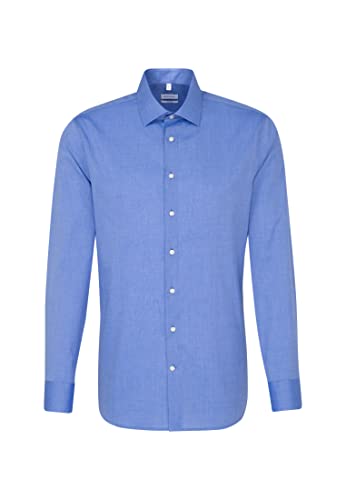 Seidensticker Herren Kent Shaped Fit Businesshemd Shaped Fit, Blau (Mittelblau 14), 41 von Seidensticker