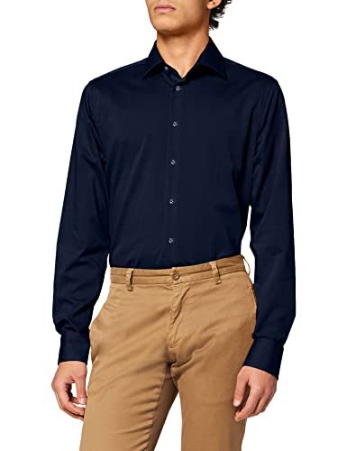 Seidensticker Herren Mens Shaped Longsleeve Cotton Business Shirt, Dunkelblau(021000), 40 EU von Seidensticker
