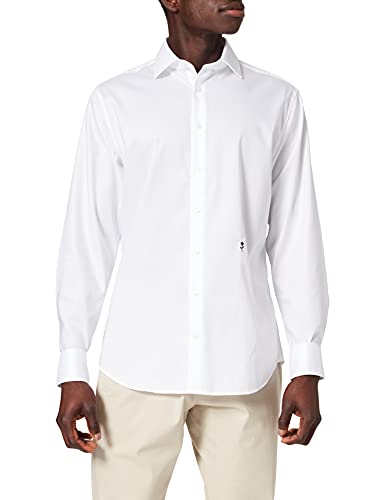 Seidensticker Herren Mens Shaped Longsleeve Cotton Businesshemd, Weiß(246470), 44 EU von Seidensticker