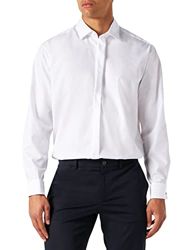Seidensticker Herren Mens Regular Gala Longsleeve Businesshemd, Weiß(001034), 48 EU von Seidensticker