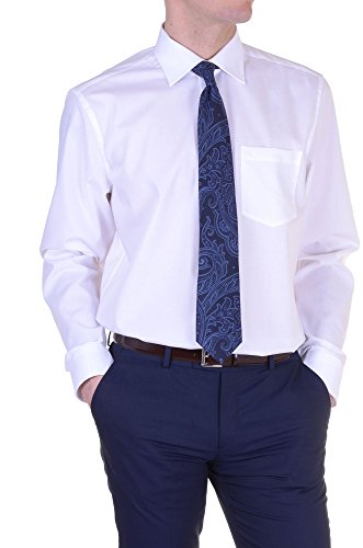 Seidensticker Herren Modern Extra Langer Arm mit Kent Kragen Bügelfrei Businesshemd, Weiß (Weiß 1), 41 von Seidensticker