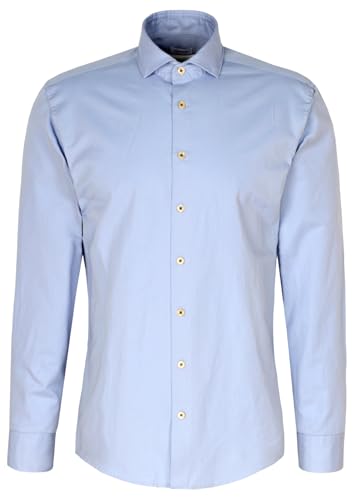 Seidensticker Herren Casual Hemd, Blau, 38 von Seidensticker