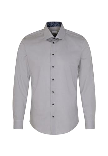 Seidensticker Herren Extra Slim Fit Langarm Hemd, Dunkelblau, 37 von Seidensticker