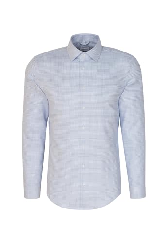 Seidensticker Herren Flanellhemd Hemd, Blau, 42 von Seidensticker