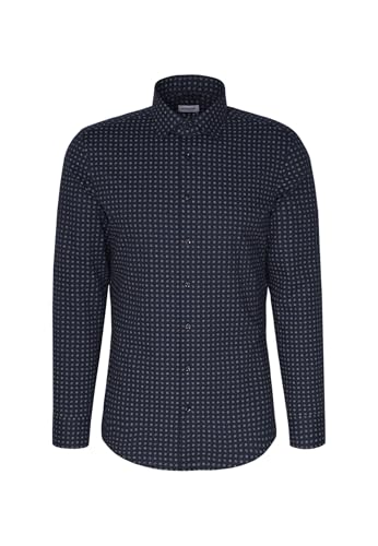 Seidensticker Herren Flanellhemd Hemd, Blau, 43 EU von Seidensticker