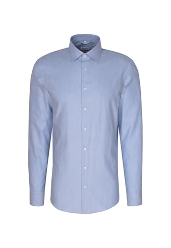 Seidensticker Herren Flanellhemd Hemd, Blau, 43 von Seidensticker