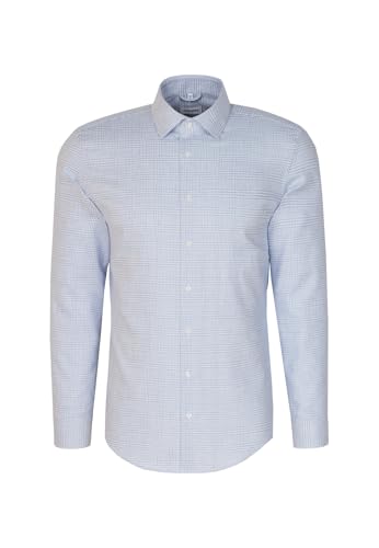 Seidensticker Herren Flanellhemd Hemd, Blau, 44 von Seidensticker