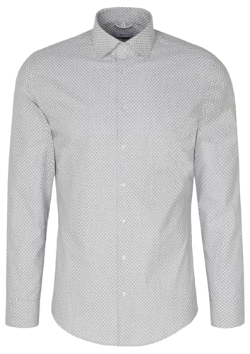 Seidensticker Herren Flanellhemd Hemd, Grau, 43 von Seidensticker