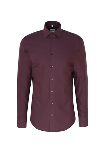 Seidensticker Herren Flanellhemd Hemd, Lila, 42 von Seidensticker