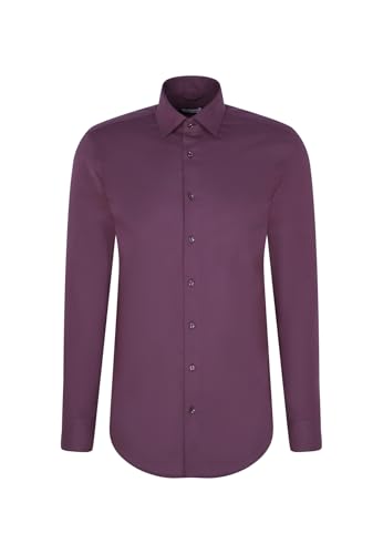 Seidensticker Herren Flanellhemd Hemd, Lila, Kragenweite: 41 von Seidensticker