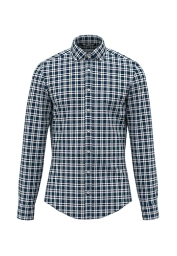 Seidensticker Herren Flanellhemd Hemd, Türkis, 52 von Seidensticker