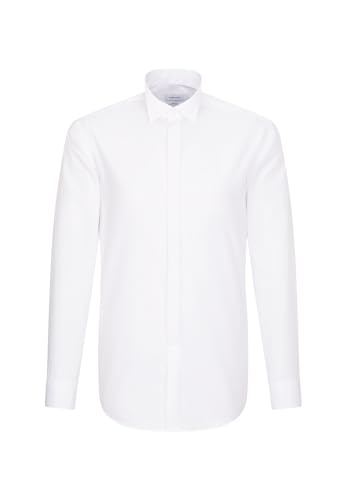 Seidensticker Herren Modern Fit Tuxedo Shirt Businesshemd, Weiß (01 Weiß), 46 von Seidensticker