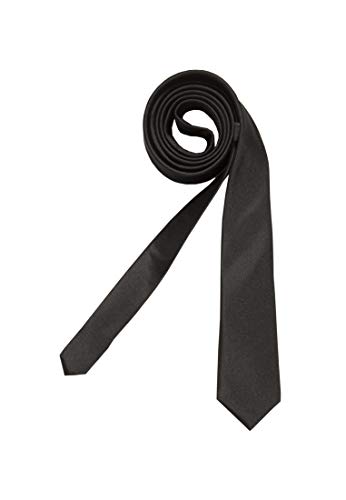 Seidensticker Herren Krawatte Schmal Krawatte, Schwarz (39), Einheitsgröße von Seidensticker