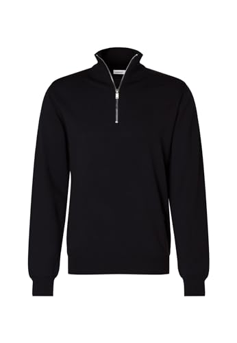 Seidensticker Herren Merino Mit Reissverschluss Pullover, Blau, S EU von Seidensticker