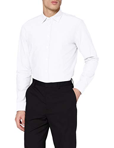 Seidensticker Herren Modern Langarm mit Button-down Kragen Soft Uni Smart Business Businesshemd, Weiß (Weiß 1), 47 von Seidensticker