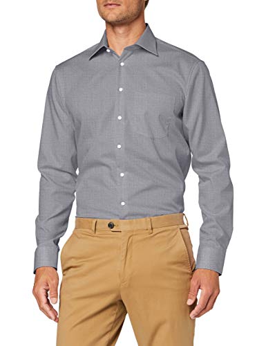 Seidensticker Herren Mens Regular Longsleeve Cotton Business Shirt, Anthra(002000), 43 EU von Seidensticker
