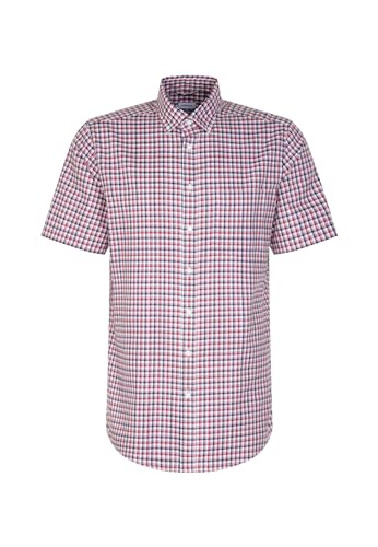 Seidensticker Herren Regular Fit Kurzarm Hemd, Rosa, 43 von Seidensticker