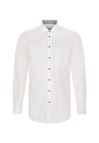 Seidensticker Herren Regular Fit Langarm Hemd, Weiß, 46 von Seidensticker