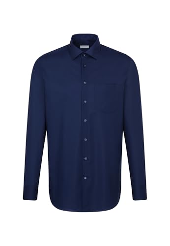 Seidensticker Herren Mens Regular Longsleeve Cotton Business Shirt, Dunkelblau(001000), 41 EU von Seidensticker