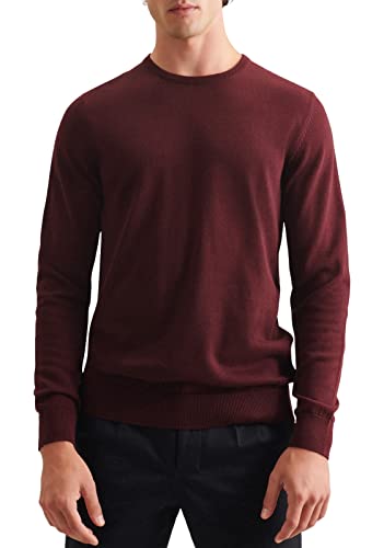 Seidensticker Herren Round-Neck Pullover, Bordeaux, L von Seidensticker