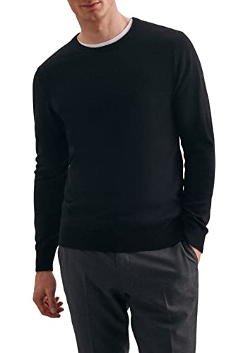Seidensticker Herren Round-neck - Pullover Pullover, Schwarz, S von Seidensticker