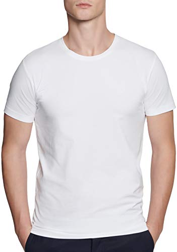 Seidensticker Herren T-shirt Rundhals Kurzarm Uni T-Shirt, Weiß (Weiß 1), 45 von Seidensticker