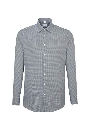 Seidensticker Herren Seidensticker Herren Business Hemd Shaped Fit – Bügelfreies364 Businesshemd, Blau (Dunkelblau 19), 40 von Seidensticker