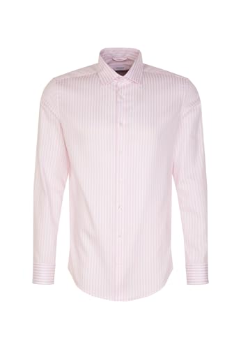 Seidensticker Herren Shaped Fit Langarm Business Hemd, Pink, 42 von Seidensticker