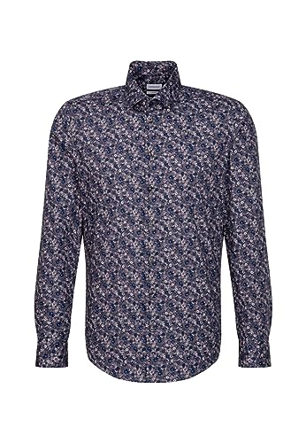 Seidensticker Herren Shaped Fit Langarm Hemd, Grau, 40 EU von Seidensticker