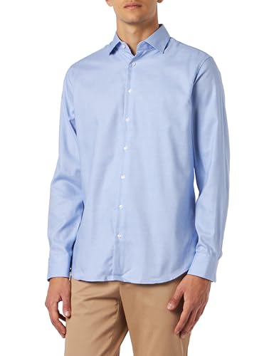 Seidensticker Herren Men Shaped Longsleeve Cotton Hemd, Mid Blue(841960), 46 von Seidensticker