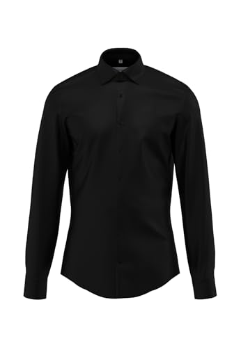 Seidensticker Herren Slim Fit Extra Langer Arm Business Hemd, Schwarz, 43 von Seidensticker
