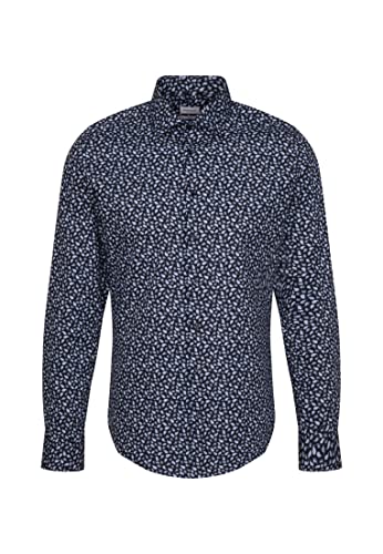 Seidensticker Herren Slim Fit Langarm Hemd, Dunkelblau, 39 EU von Seidensticker