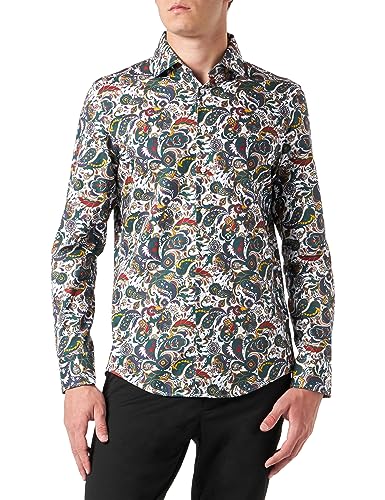 Seidensticker Herren Slim Fit Langarm Hemd, Grün, 41 EU von Seidensticker