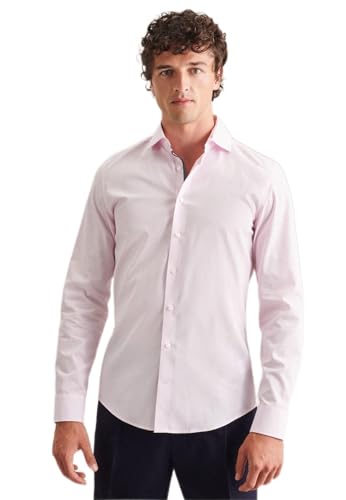 Seidensticker Herren Slim Fit Langarm Hemd, Rosa, 38 EU von Seidensticker