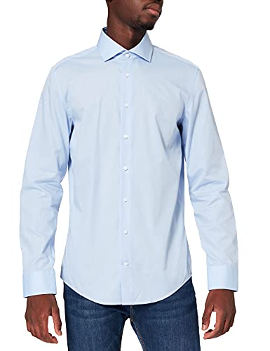 Seidensticker Herren Mens Slim Patch Longsleeve Cotton Hemd, Hellblau(665477), 43 EU von Seidensticker