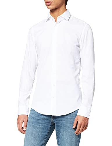 Seidensticker Herren Slim Fit Langarm mit Spread Kent-Kragen Bügelleicht Uni-Smart Business by Seidensticker-100% Baumwolle Businesshemd, Weiß (Weiß 1), (Herstellergröße: 36) von Seidensticker