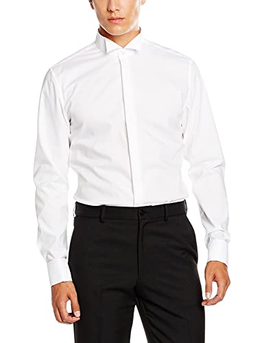 Seidensticker Herren Mens Slim Gala Businesshemd, Weiß(675670), 39 EU von Seidensticker
